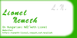 lionel nemeth business card